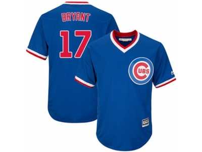 Youth Majestic Chicago Cubs #17 Kris Bryant Authentic Royal Blue Cooperstown Cool Base MLB Jersey