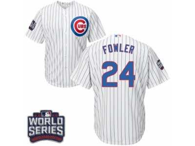 Youth Majestic Chicago Cubs #24 Dexter Fowler Authentic White Home 2016 World Series Bound Cool Base MLB Jersey