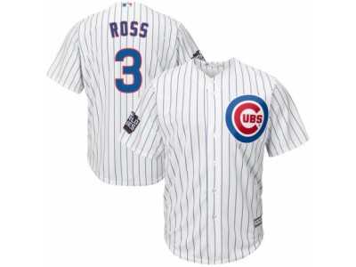 Youth Majestic Chicago Cubs #3 David Ross Authentic White Home 2016 World Series Bound Cool Base MLB Jersey