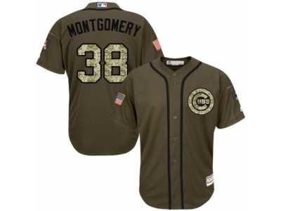 Youth Majestic Chicago Cubs #38 Mike Montgomery Authentic Green Salute to Service MLB Jersey