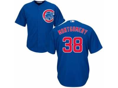 Youth Majestic Chicago Cubs #38 Mike Montgomery Authentic Royal Blue Alternate Cool Base MLB Jersey