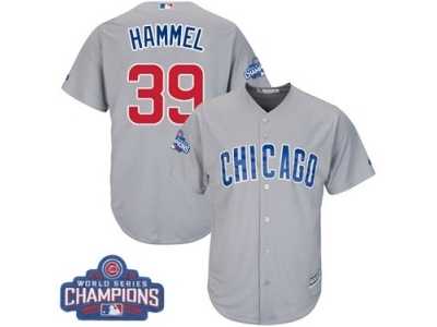 Youth Majestic Chicago Cubs #39 Jason Hammel Authentic Grey Road 2016 World Series Champions Cool Base MLB Jersey
