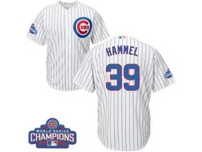 Youth Majestic Chicago Cubs #39 Jason Hammel Authentic White Home 2016 World Series Champions Cool Base MLB Jersey