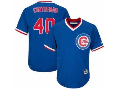 Youth Majestic Chicago Cubs #40 Willson Contreras Authentic Royal Blue Cooperstown Cool Base MLB Jersey