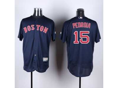 Boston Red Sox #15 Dustin Pedroia Navy Blue Flexbase Authentic Collection Stitched Baseball Jersey