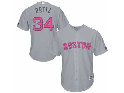 Boston Red Sox #34 David Ortiz Gary Home 2016 Mother's Day Cool Base Jersey