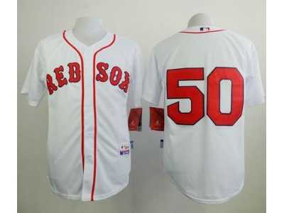Boston Red Sox #50 Mookie Betts White Cool Base Stitched Baseball Jersey