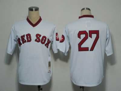 MLB Boston Red Sox #27 Fisk m&n white