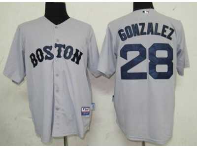 MLB Jerseys Boston Red Sox #28 Gonzalez Grey