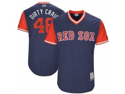 Men's 2017 Little League World Series Red Sox Craig Kimbrel #46 Dirty Craig Navy Jersey