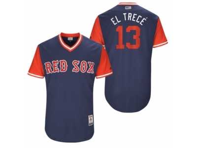Men's 2017 Little League World Series Red Sox Hanley Ramirez #13 El Trec�� Navy Jersey