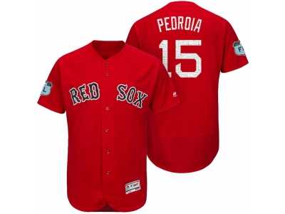 Men\'s Boston Red Sox #15 Dustin Pedroia 2017 Spring Training Flex Base Authentic Collection Stitched Baseball Jersey