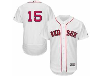 Men\'s Majestic Boston Red Sox #15 Dustin Pedroia White Flexbase Authentic Collection MLB Jersey