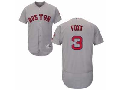 Men\'s Majestic Boston Red Sox #3 Jimmie Foxx Grey Flexbase Authentic Collection MLB Jersey