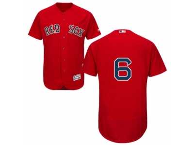 Men's Majestic Boston Red Sox #6 Johnny Pesky Red Flexbase Authentic Collection MLB Jersey