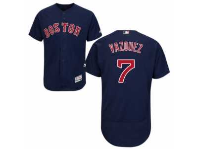 Men's Majestic Boston Red Sox #7 Christian Vazquez Navy Blue Flexbase Authentic Collection MLB Jersey