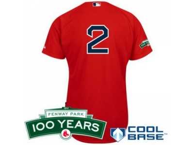 mlb Boston Red Sox #2 Jacoby Ellsbury red Cool Base 100th Anniversary Patch