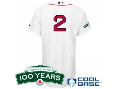 mlb Boston Red Sox #2 Jacoby Ellsbury white Cool Base 100th Anniversary Patch
