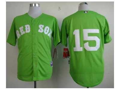 mlb jerseys boston red sox #15 pedroia green