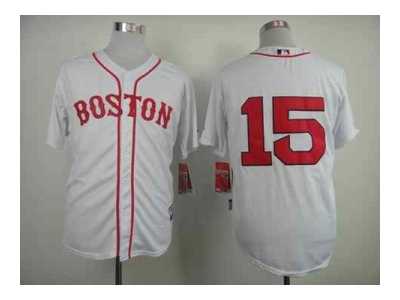 mlb jerseys boston red sox #15 pedroia white[2014 new]