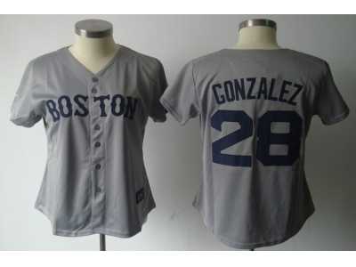 MLB Women Jerseys boston red sox #28 gonzalez grey