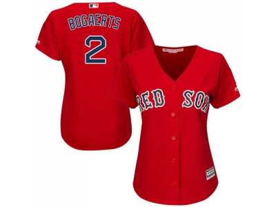 Women's Boston Red Sox #2 Xander Bogaerts Red Alternate Stitched MLB Jersey