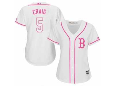 Women's Majestic Boston Red Sox #5 Allen Craig Replica White Fashion MLB Jersey