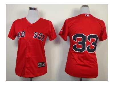 women mlb jerseys boston red sox #33 varitek red(cool base)