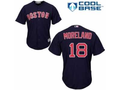 Youth Majestic Boston Red Sox #18 Mitch Moreland Authentic Navy Blue Alternate Road Cool Base MLB Jersey
