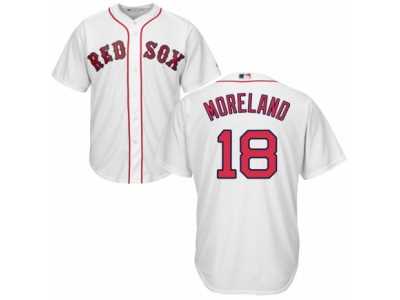 Youth Majestic Boston Red Sox #18 Mitch Moreland Authentic White Home Cool Base MLB Jersey