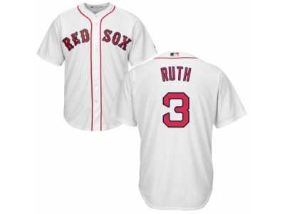 Youth Majestic Boston Red Sox #3 Babe Ruth Authentic White Home Cool Base MLB Jersey