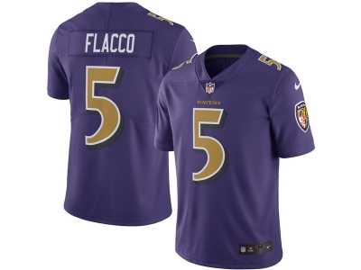 Men's Baltimore Ravens #5 Joe Flacco Nike Purple Color Rush Limited Jersey