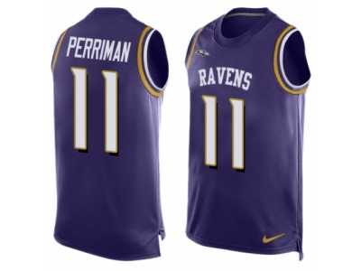 Men's Nike Baltimore Ravens #11 Breshad Perriman Limited Purple Player Name & Number Tank Top NFL Jersey