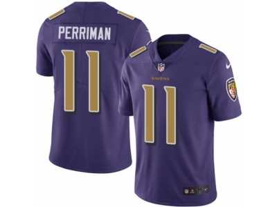 Men's Nike Baltimore Ravens #11 Breshad Perriman Limited Purple Rush NFL Jersey