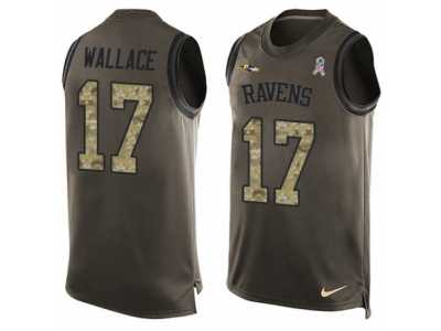 Men's Nike Baltimore Ravens #17 Mike Wallace Limited Green Salute to Service Tank Top NFL Jersey