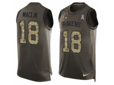 Men's Nike Baltimore Ravens #18 Jeremy Maclin Limited Green Salute to Service Tank Top NFL Jersey