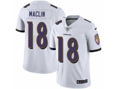 Men's Nike Baltimore Ravens #18 Jeremy Maclin White Vapor Untouchable Limited Player NFL Jersey