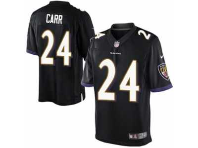 Men's Nike Baltimore Ravens #24 Brandon Carr Limited Black Alternate NFL Jersey
