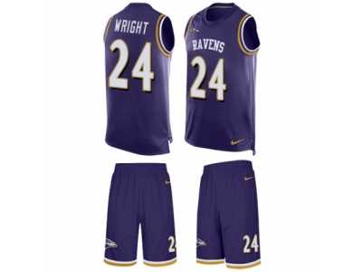 Men's Nike Baltimore Ravens #24 Shareece Wright Limited Purple Tank Top Suit NFL Jersey