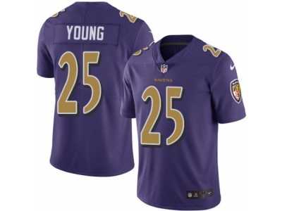 Men's Nike Baltimore Ravens #25 Tavon Young Limited Purple Rush NFL Jersey