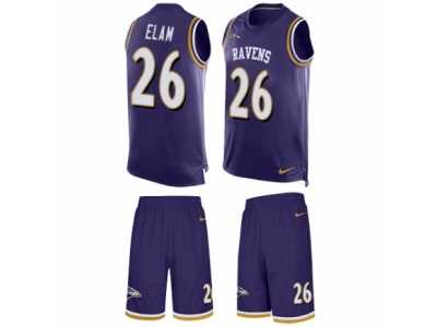 Men's Nike Baltimore Ravens #26 Matt Elam Limited Purple Tank Top Suit NFL Jersey