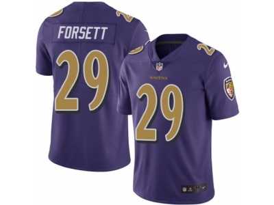Men's Nike Baltimore Ravens #29 Justin Forsett Limited Purple Rush NFL Jersey