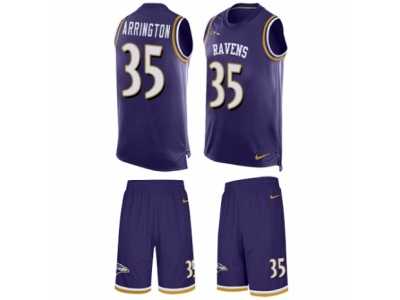 Men's Nike Baltimore Ravens #35 Kyle Arrington Limited Purple Tank Top Suit NFL Jersey