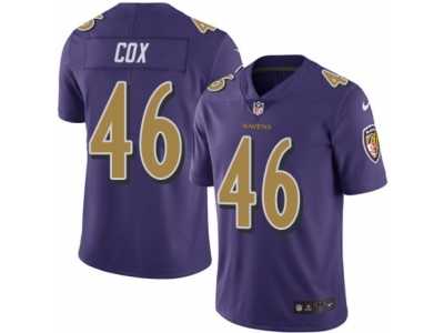 Men's Nike Baltimore Ravens #46 Morgan Cox Limited Purple Rush NFL Jersey