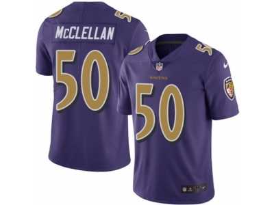 Men's Nike Baltimore Ravens #50 Albert McClellan Limited Purple Rush NFL Jersey