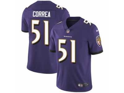 Men's Nike Baltimore Ravens #51 Kamalei Correa Vapor Untouchable Limited Purple Team Color NFL Jersey