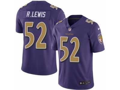 Men's Nike Baltimore Ravens #52 Ray Lewis Limited Purple Rush NFL Jersey