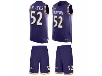 Men's Nike Baltimore Ravens #52 Ray Lewis Limited Purple Tank Top Suit NFL Jersey