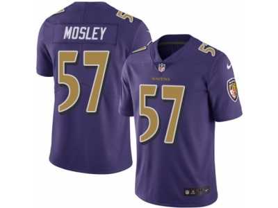 Men's Nike Baltimore Ravens #57 C.J. Mosley Limited Purple Rush NFL Jersey