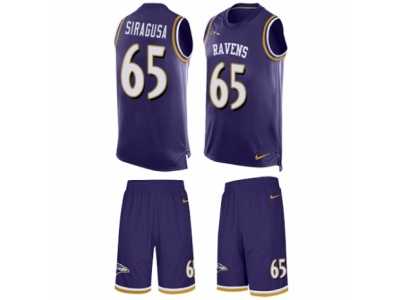 Men's Nike Baltimore Ravens #65 Nico Siragusa Limited Purple Tank Top Suit NFL Jersey